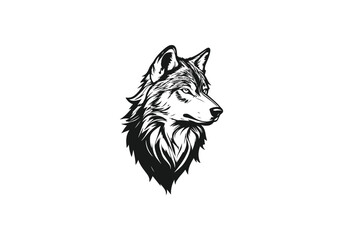 Logo of Mascot wolf icon vector silhouette isolated design