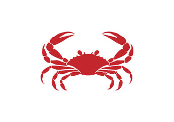 Logo of red crab icon vector silhouette isolated design