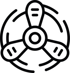 Rotation fan icon outline vector. Device spinner. Toy slender compass - obrazy, fototapety, plakaty