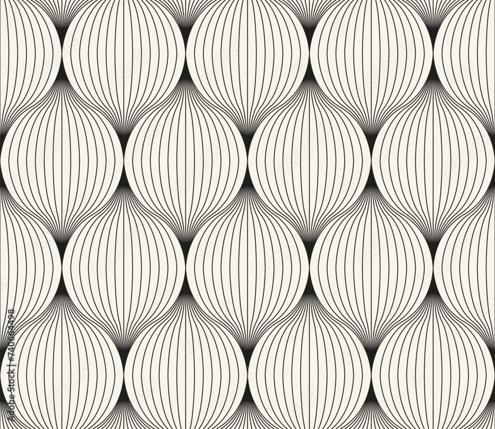 Wall mural vector seamless pattern. repeating geometric elements. stylish monochrome background design.