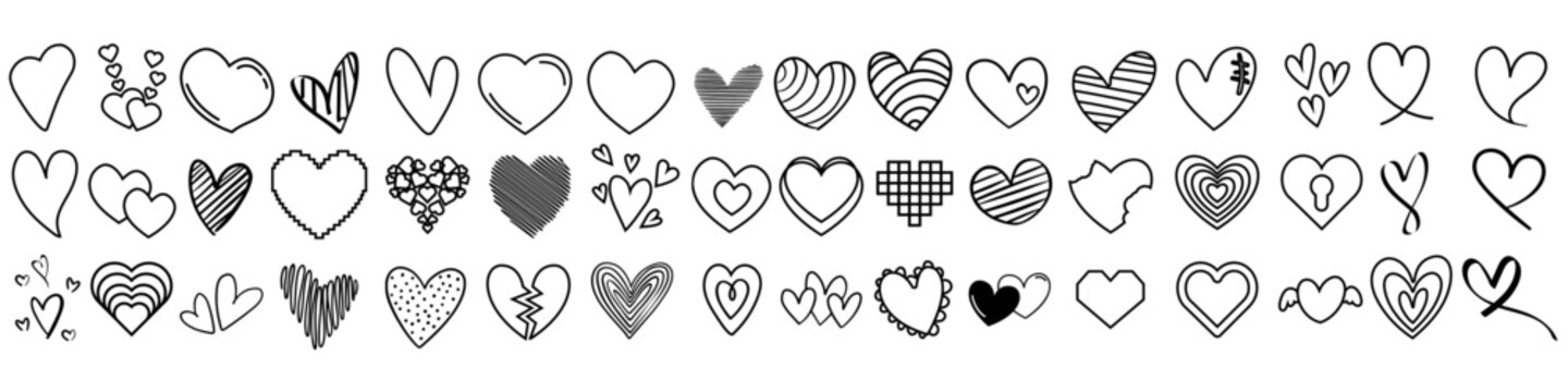 Heart icon vector set. love illustration sign collection. romance symbol.