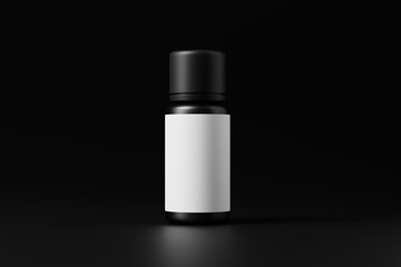 Small black bottle packaging mockup