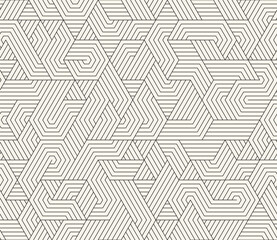 Vector seamless pattern. Repeating geometric elements. Stylish monochrome background design.