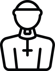 Priest man icon outline vector. Mass man culture. Bible adult ritual - obrazy, fototapety, plakaty