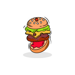 burger of color vector