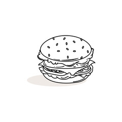hamburger on a white background