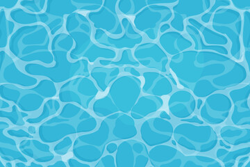 Water ripple surface with sunlight reflections, game texture top view. Beach, ocean clean and deep water.