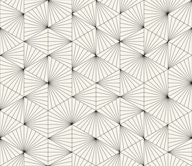 Obraz premium Vector seamless pattern. Repeating geometric elements. Stylish monochrome background design.