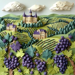 Origami Vineyards of Bordeaux Paper Town  