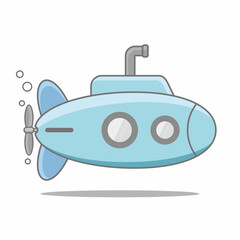 Cute submarine cartoon image vector illustration