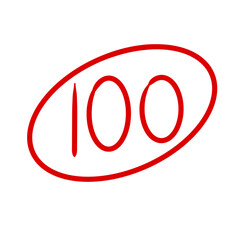 brush strokes red 100 hundreds emoji icon point text illustration symbol number vector png file transparent