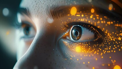 A closeup of a workers face focused and determined as they learn a new computer program representing the dedication and enthusiasm of employees in their pursuit of new skills.