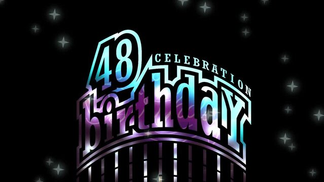 48 Years Birthday Festivity. or Organization Party greeting, Logo Videos