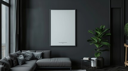 A large blank white painting on the wall in a minimalist room is a striking visual element.
