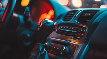 Fototapeten Automatic transmission lever on a car. © Mishab