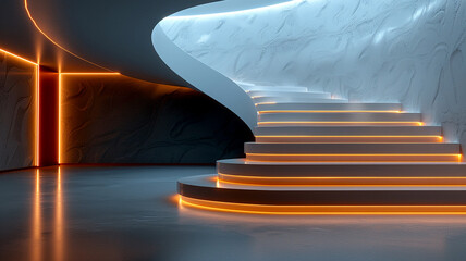 3d illustration empty podium with abstact background very realistic front view mock up