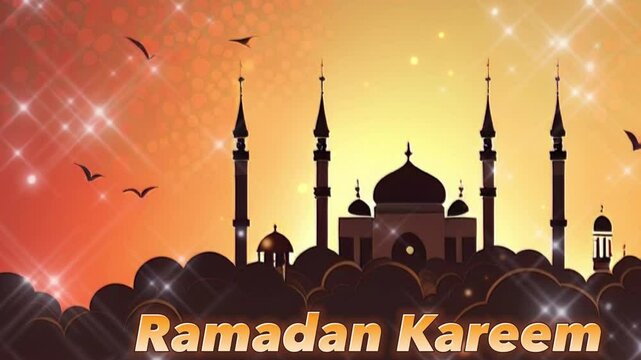 textual Islamic background - Ramadan Kadeem, beginning of fasting month for Muslims
