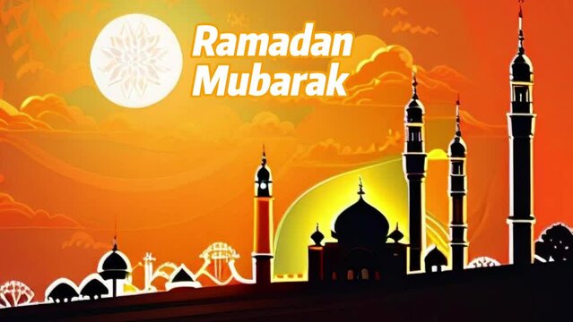 textual Islamic background - Ramadan mubarak, beginning of fasting month for Muslims