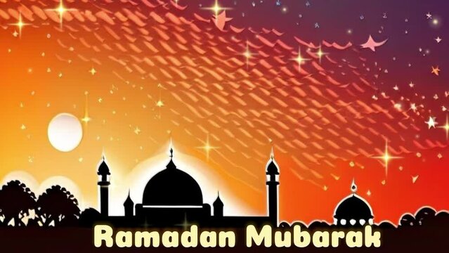 textual Islamic background - Ramadan mubarak, beginning of fasting month for Muslims