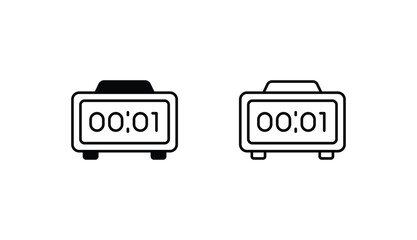 Alarm Clock icon design with white background stock illustration