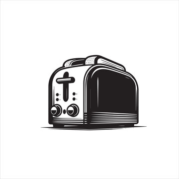 recommend clip art: silhouettes of toaster icon isolated on white background
