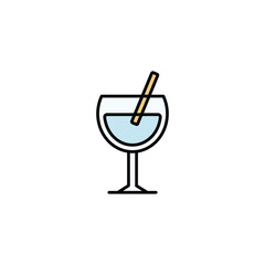 Cocktail icon design with white background stock illustration