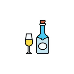 Champagne icon design with white background stock illustration