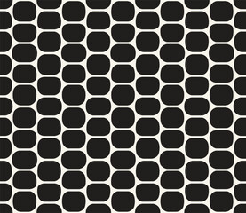 Vector seamless pattern. Repeating geometric elements. Stylish monochrome background design. - 740675695