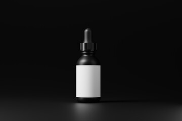 dropper bottle mockups featuring a non-transparent black dropper bottle