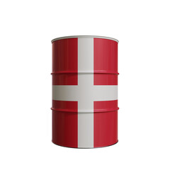 Oil Barrel With The Flag Of Denmark