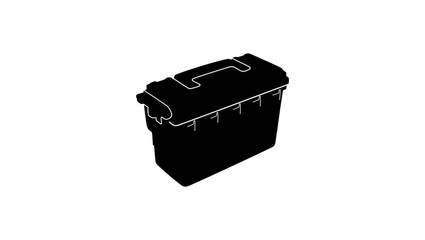 Stacking Utility Box, black isolated silhouette