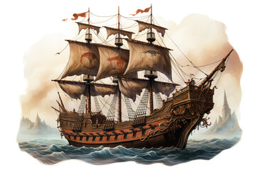 illustration of pirate ship