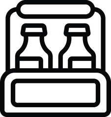 Zero alcohol beer pack icon outline vector. Nonalcoholic malt drinks. Brewery free alcohol production