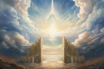 illustration of heaven's door - obrazy, fototapety, plakaty