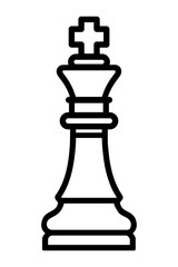 King Chess piece Icon Logo. Outline Vector illustration