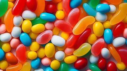 Fototapeta premium Close-up of colorful jelly candies background