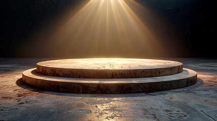 Obraz premium 3d illustration empty podium with abstact background very realistic front view mock up