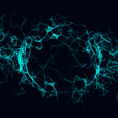 Abstract vector sci-fi sphere with global network connections. Futuristic illustration. Technology network connection on world. Global digital connections ai. Technology virtual cyber dynamic.