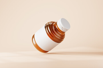 honey bottle mockup set featuring a short plastic bottle with a flip top plastic cap