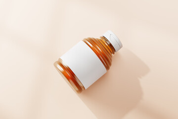 honey bottle mockup set featuring a short plastic bottle with a flip top plastic cap