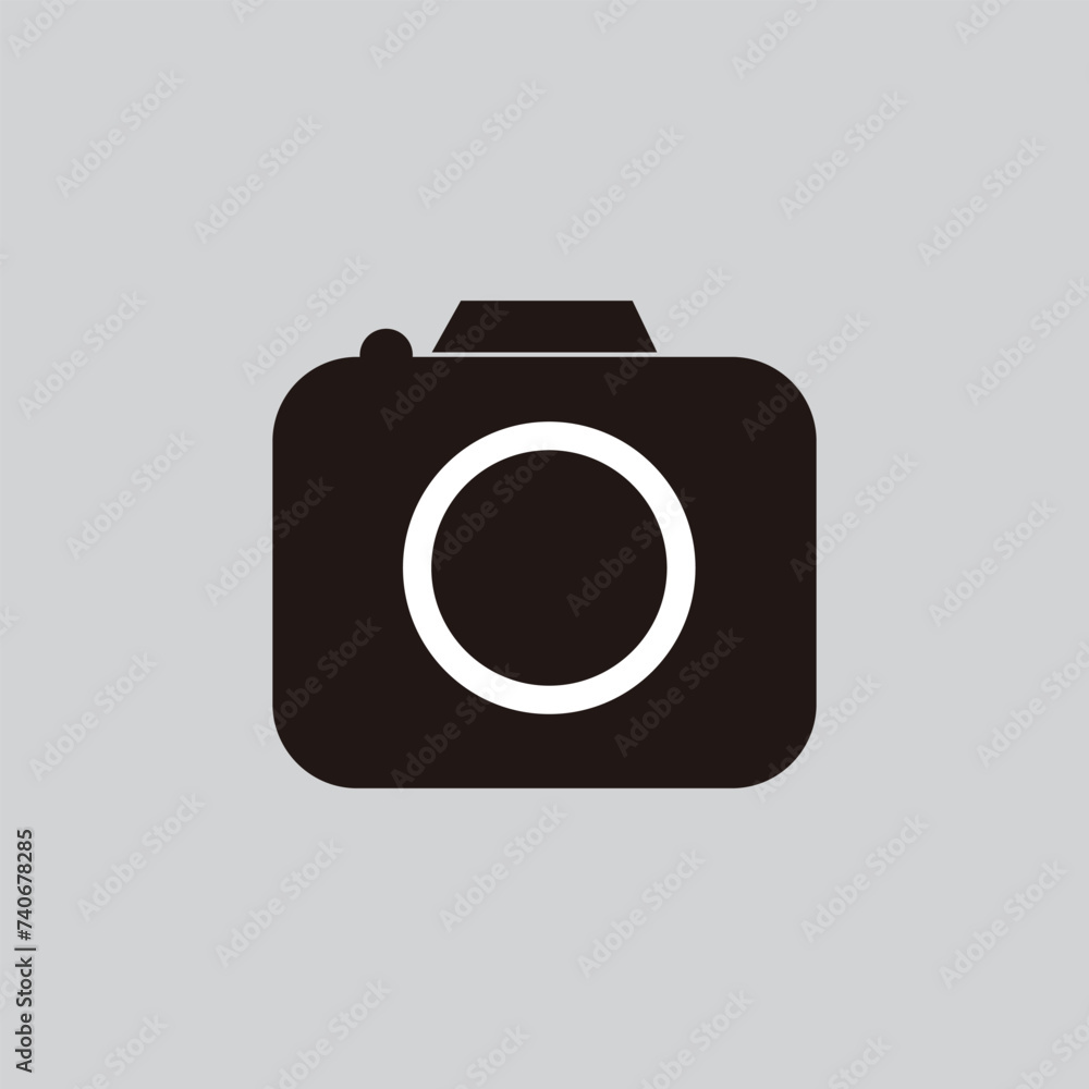Poster camera icon. gray background with black. vector illustration. eps 10. resources graphic element desi