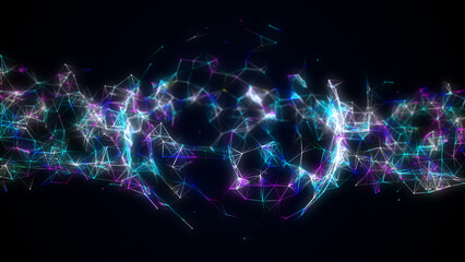 Abstract sci-fi sphere with global network connections. Futuristic illustration. Technology network connection on world. Global digital connections ai. Technology virtual cyber dynamic. 3D rendering.