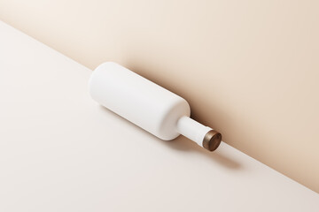 mockup set of a white ceramic or plastic bottle with matte finish
