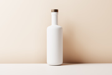 mockup set of a white ceramic or plastic bottle with matte finish