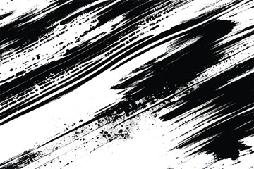 Vector brush strokes texture. Black and white grunge texture. Distressed uneven grunge background. Abstract distressed vector illustration. Black isolated on white. EPS10