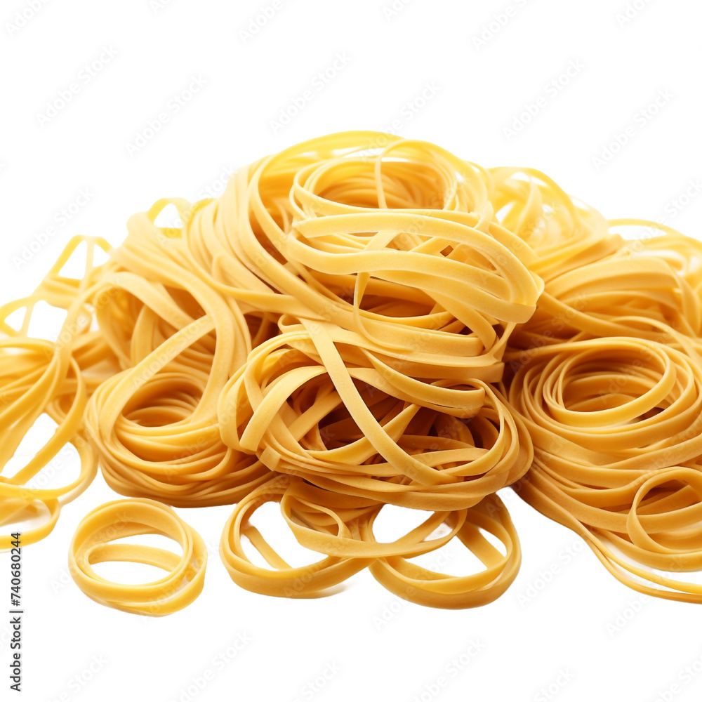 Poster office rubber bands neatly arranged isolated on transparent background