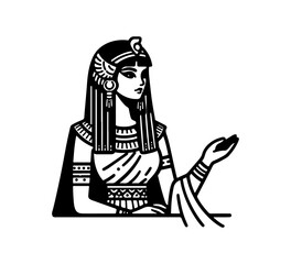 Cleopatra Egyptian Pharaoh sketch hand drawn vector illustration