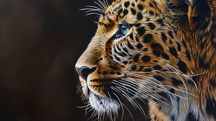 Beautiful leopard portrait, high quality.