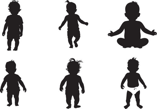 Toddler gesture silhouettes