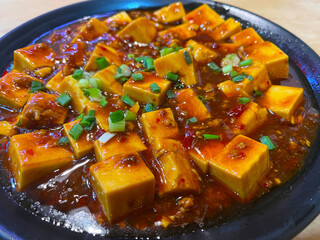 Spicy sichuan mapo tofu. Chinese food